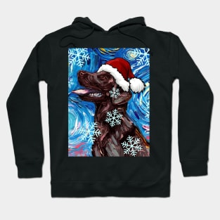 Chocolate Labrador Santa Hoodie